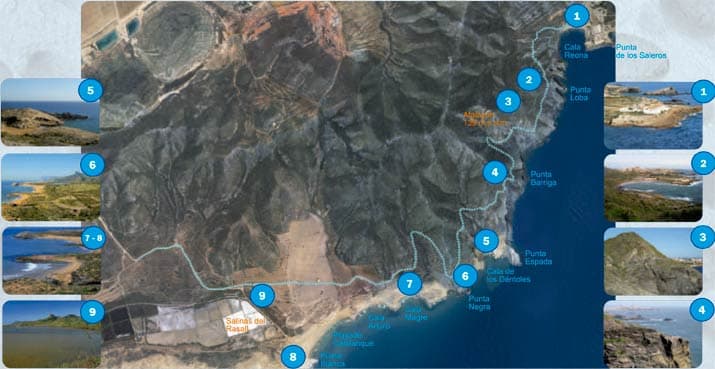 sendero cala reona mapa